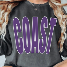 Load image into Gallery viewer, COAST Purple Stretch Tee|Sweatshirt
